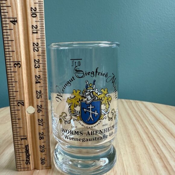 German Beer Glass Weingut Siegfried Muller 0.1L Worms-Abenheim Germany Collectib - Picture 3 of 4